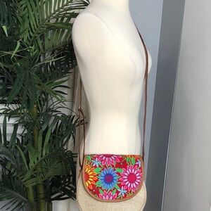 Guatemalan embroidery Colorful Floral Crossbody Bag